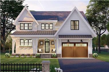 4-Bedroom, 3146 Sq Ft Modern Farmhouse House - Plan #165-1151 - Front Exterior