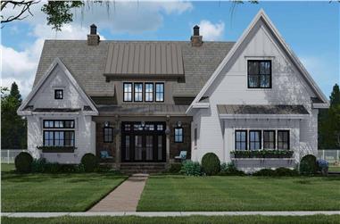 4-Bedroom, 3319 Sq Ft Contemporary Home Plan - 165-1158 - Main Exterior