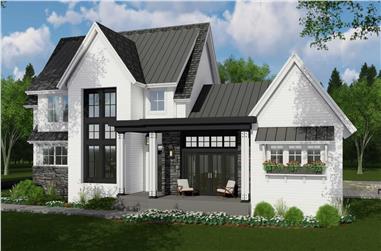 4-Bedroom, 3011 Sq Ft Contemporary House Plan - 165-1178 - Front Exterior