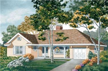 3-Bedroom, 1471 Sq Ft Country Home Plan - 167-1015 - Main Exterior