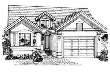 3-Bedroom, 1501 Sq Ft Small House Plans - 167-1050 - Front Exterior