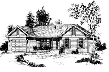 3-Bedroom, 1566 Sq Ft Ranch House Plan - 167-1051 - Front Exterior