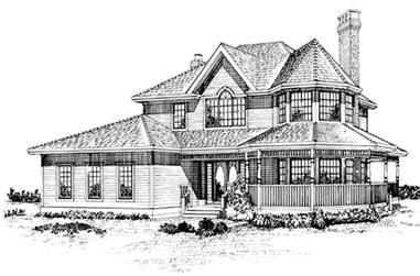 4-Bedroom, 2560 Sq Ft Country Home Plan - 167-1057 - Main Exterior