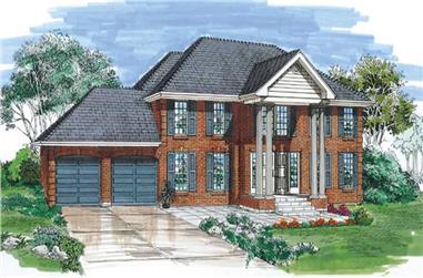 4-Bedroom, 2904 Sq Ft Colonial House Plan - 167-1060 - Front Exterior