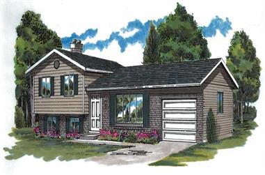 3-Bedroom, 1048 Sq Ft Small House Plans - 167-1079 - Front Exterior
