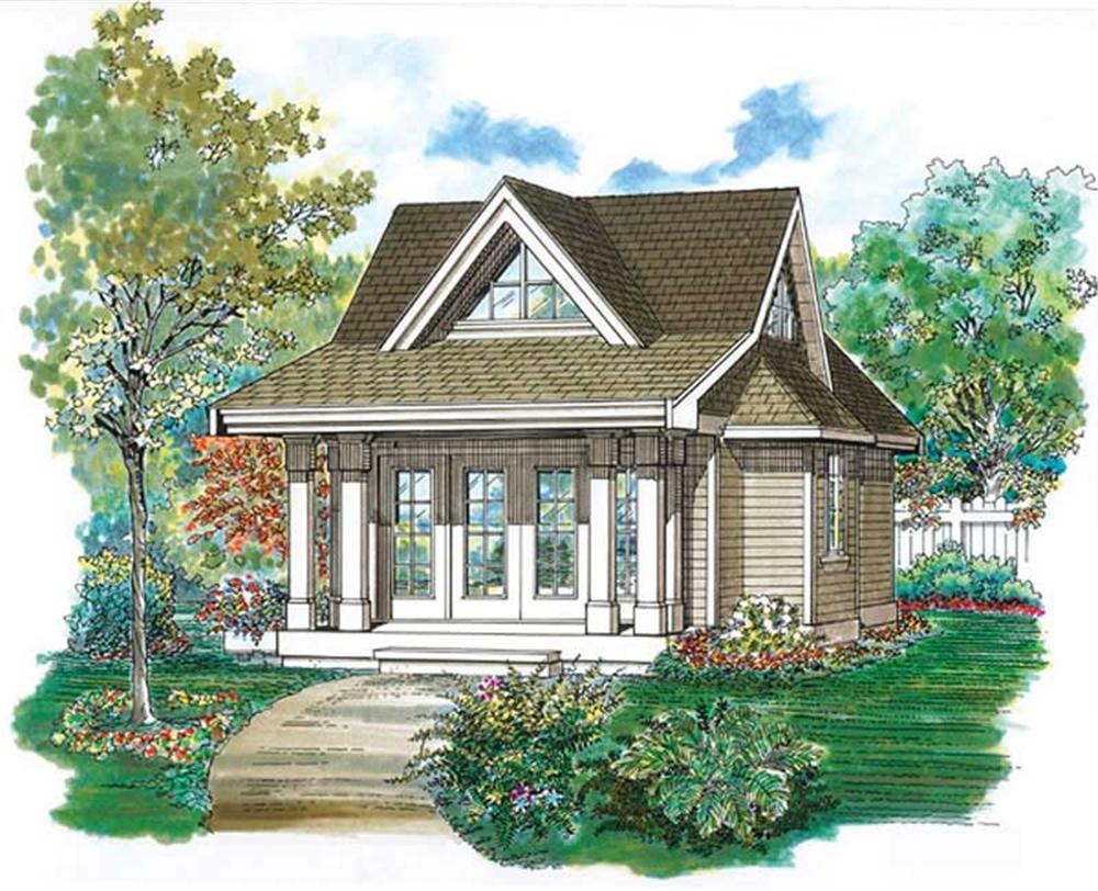 Front elevation of Craftsman home (ThePlanCollection: House Plan #167-1087)