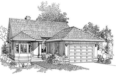 3-Bedroom, 1328 Sq Ft Contemporary House Plan - 167-1088 - Front Exterior
