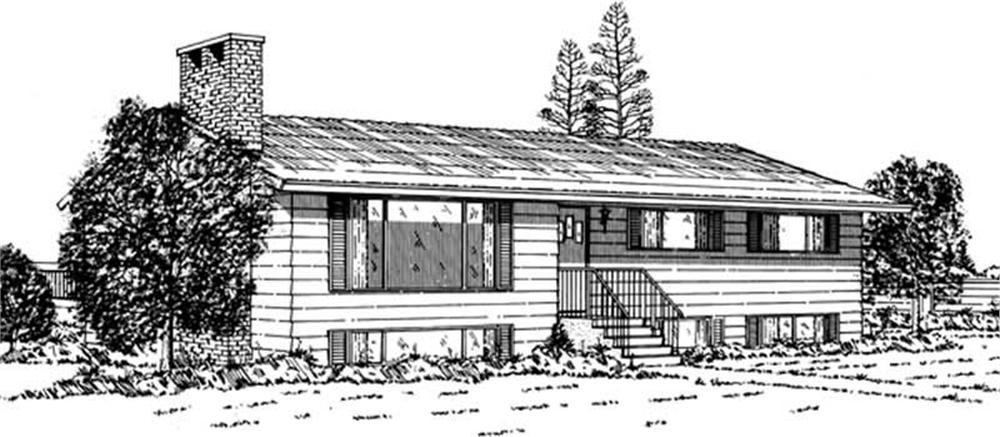 Front elevation of Ranch home (ThePlanCollection: House Plan #167-1089)