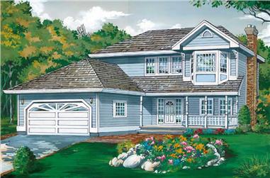 3-Bedroom, 1869 Sq Ft Country House Plan - 167-1122 - Front Exterior