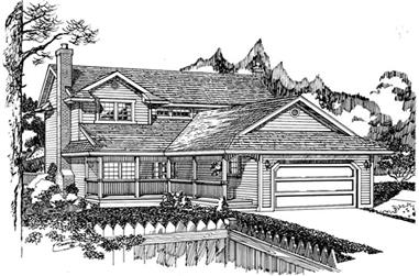 3-Bedroom, 1908 Sq Ft Traditional House Plan - 167-1155 - Front Exterior