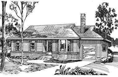 3-Bedroom, 1332 Sq Ft Ranch House Plan - 167-1168 - Front Exterior