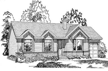 3-Bedroom, 1489 Sq Ft Ranch Home Plan - 167-1170 - Main Exterior