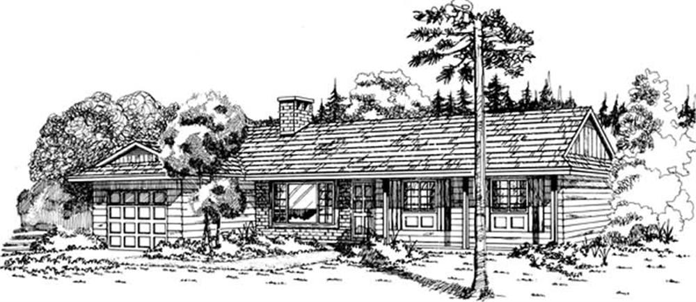 Ranch home (ThePlanCollection: Plan #167-1202)