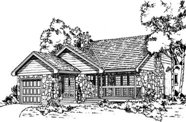 3-Bedroom, 1318 Sq Ft Country House Plan - 167-1206 - Front Exterior