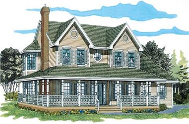 4-Bedroom, 2381 Sq Ft Country House Plan - 167-1249 - Front Exterior