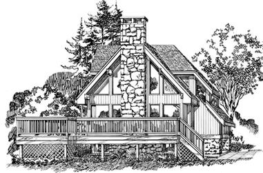 3-Bedroom, 1622 Sq Ft Log Cabin House Plan - 167-1252 - Front Exterior