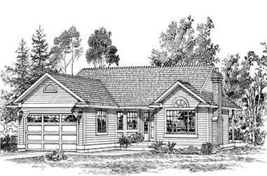 3-Bedroom, 1493 Sq Ft Ranch Home Plan - 167-1257 - Main Exterior