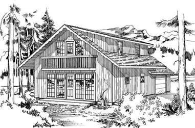 4-Bedroom, 1680 Sq Ft Log Cabin House Plan - 167-1258 - Front Exterior