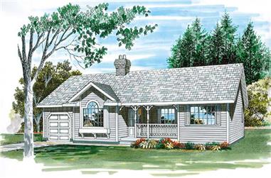 3-Bedroom, 1233 Sq Ft Country Home Plan - 167-1262 - Main Exterior