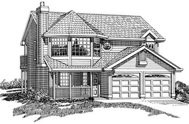 3-Bedroom, 1357 Sq Ft Country Home Plan - 167-1263 - Main Exterior