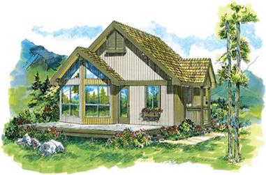 2-Bedroom, 825 Sq Ft Log Cabin Home Plan - 167-1277 - Main Exterior