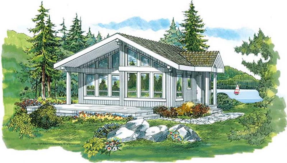 Front elevation of Lake home (ThePlanCollection: House Plan #167-1286)