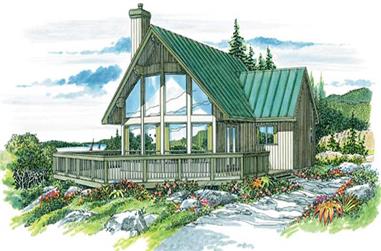 3-Bedroom, 1256 Sq Ft Log Cabin Home Plan - 167-1288 - Main Exterior