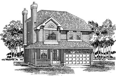 3-Bedroom, 1564 Sq Ft Country Home Plan - 167-1313 - Main Exterior