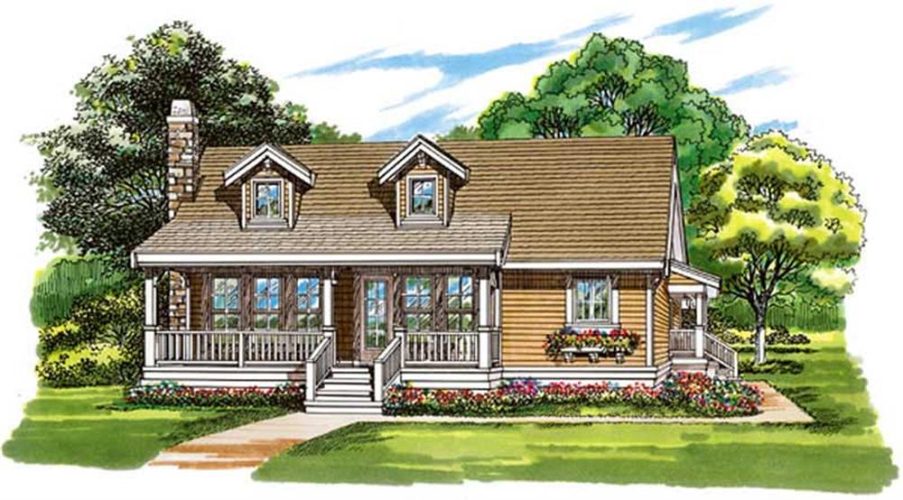 Front elevation of Ranch home (ThePlanCollection: House Plan #167-1322)