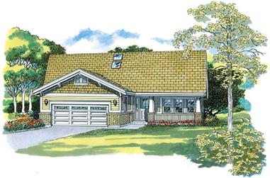 3-Bedroom, 1293 Sq Ft Country Home Plan - 167-1324 - Main Exterior