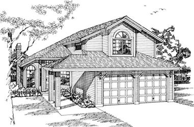 3-Bedroom, 1748 Sq Ft Contemporary House Plan - 167-1332 - Front Exterior