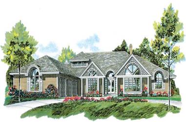 3-Bedroom, 3555 Sq Ft Ranch House Plan - 167-1346 - Front Exterior