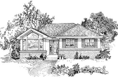 3-Bedroom, 1237 Sq Ft Small House Plans - 167-1348 - Front Exterior