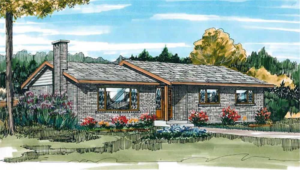 Ranch home (ThePlanCollection: Plan #167-1353)