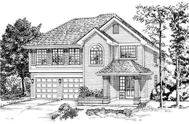 3-Bedroom, 1348 Sq Ft Small House Plans - 167-1374 - Front Exterior