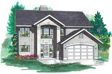 3-Bedroom, 1368 Sq Ft Contemporary House Plan - 167-1385 - Front Exterior