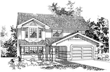 3-Bedroom, 1202 Sq Ft Contemporary House Plan - 167-1386 - Front Exterior