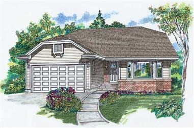 2-Bedroom, 1408 Sq Ft Bungalow House Plan - 167-1391 - Front Exterior