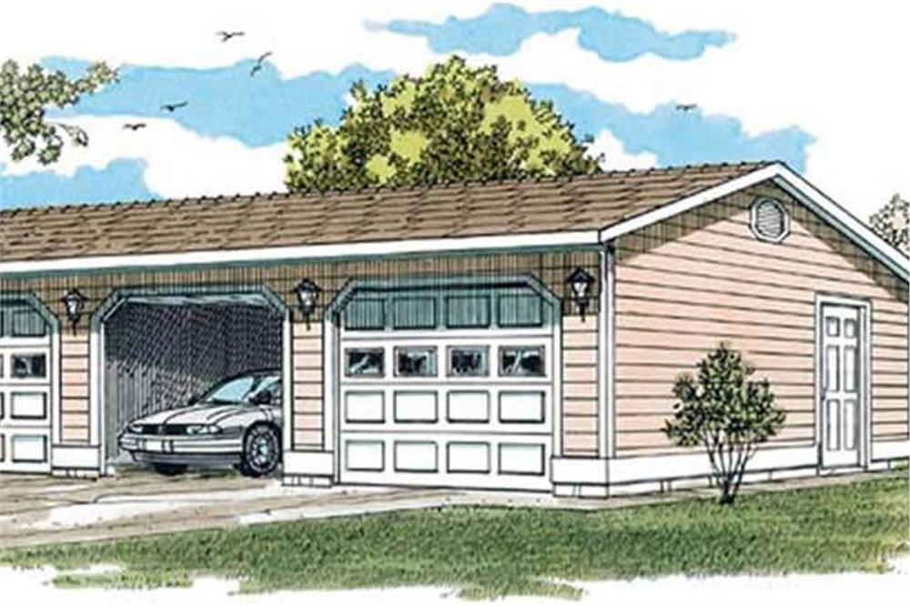 Color rendering of Garage plan (ThePlanCollection: House Plan #167-1393)