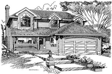 3-Bedroom, 1966 Sq Ft European House Plan - 167-1409 - Front Exterior