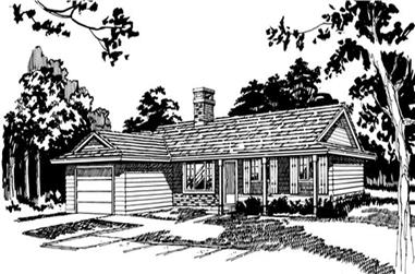 3-Bedroom, 1319 Sq Ft Ranch Home Plan - 167-1416 - Main Exterior