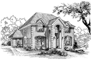 4-Bedroom, 2808 Sq Ft Colonial House Plan - 167-1423 - Front Exterior