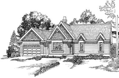 3-Bedroom, 1357 Sq Ft Ranch House Plan - 167-1442 - Front Exterior