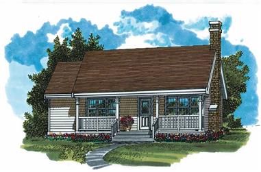 3-Bedroom, 988 Sq Ft Ranch House Plan - 167-1492 - Front Exterior