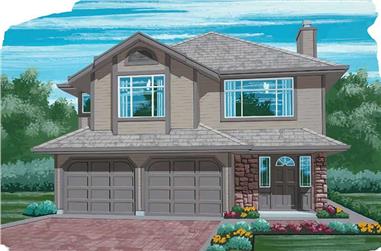 3-Bedroom, 1375 Sq Ft Contemporary House Plan - 167-1498 - Front Exterior