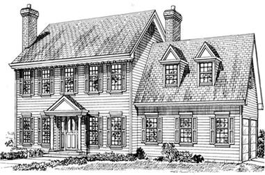 3-Bedroom, 2265 Sq Ft Colonial House Plan - 167-1525 - Front Exterior