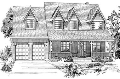 5-Bedroom, 2409 Sq Ft Country House Plan - 167-1527 - Front Exterior