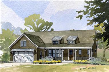 4-Bedroom, 3134 Sq Ft Country House Plan - 168-1007 - Front Exterior