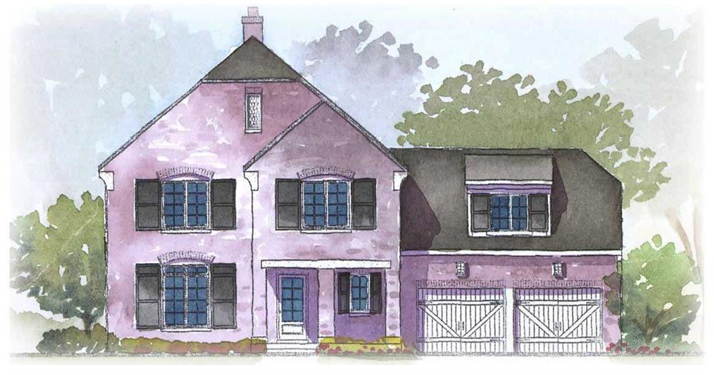 Front elevation of European home (ThePlanCollection: House Plan #168-1010)