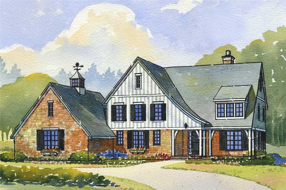 French Country home plan (ThePlanCollection: House Plan #168-1045)